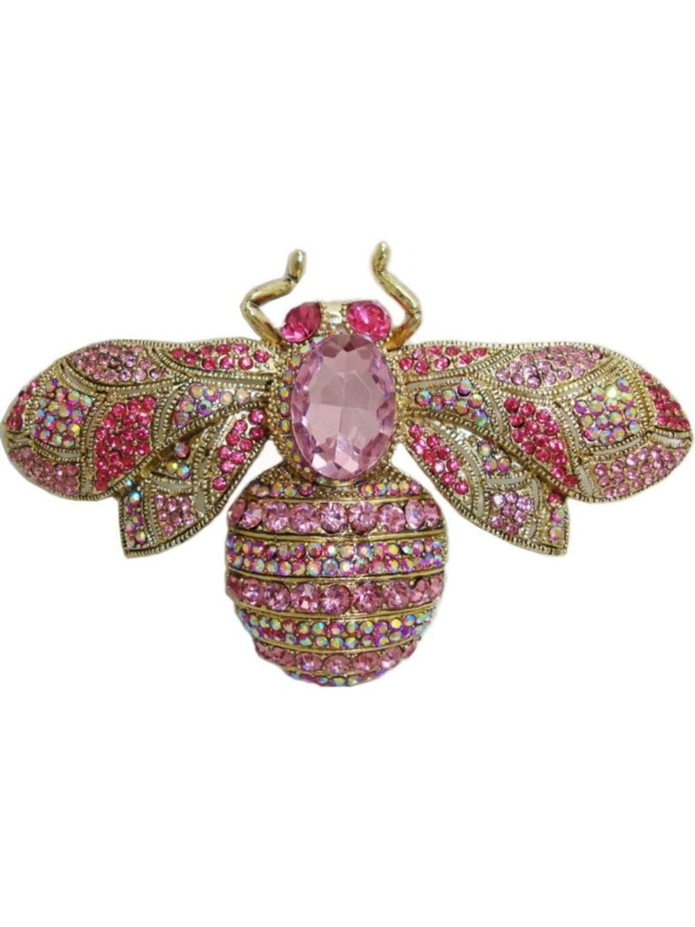 Charming Bee Insect Brooch Pin with Austria Crystal Rhinestones - Unique Jewelry